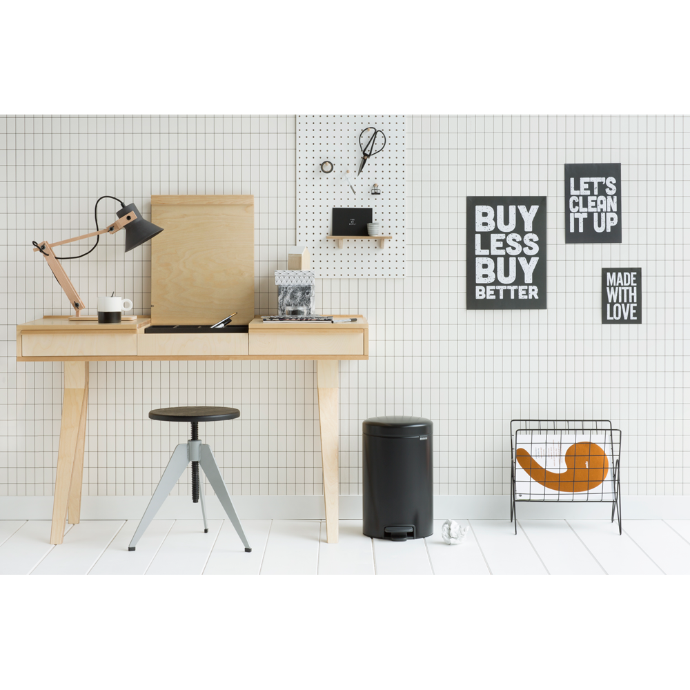 BASURERO BRABANTIA PEDAL NEWICON 12 LT MATT BLACK - 5