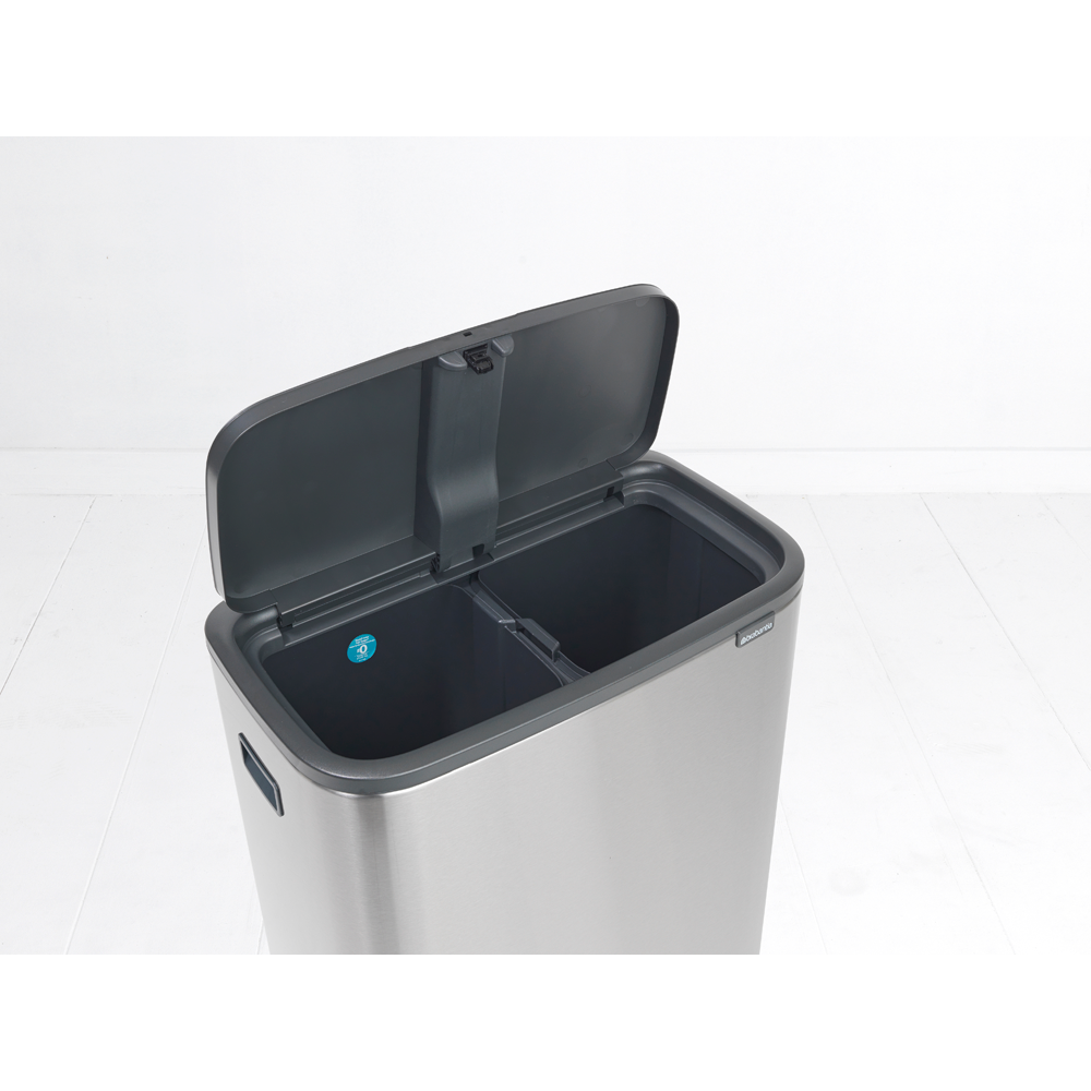 BASURERO BRABANTIA BO TOUCH HI 2 X 30 LT MATT STEEL FINGERPRINT PROOF - 4