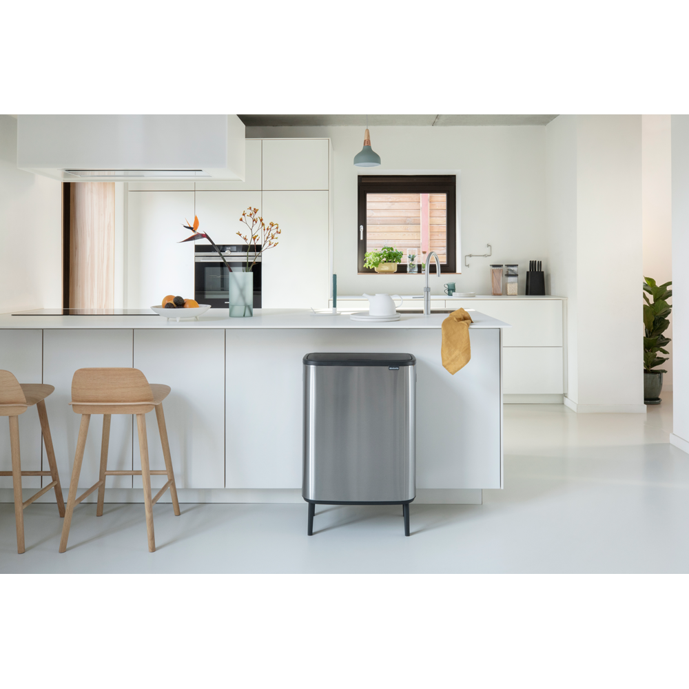 BASURERO BRABANTIA BO TOUCH HI 2 X 30 LT MATT STEEL FINGERPRINT PROOF - 5