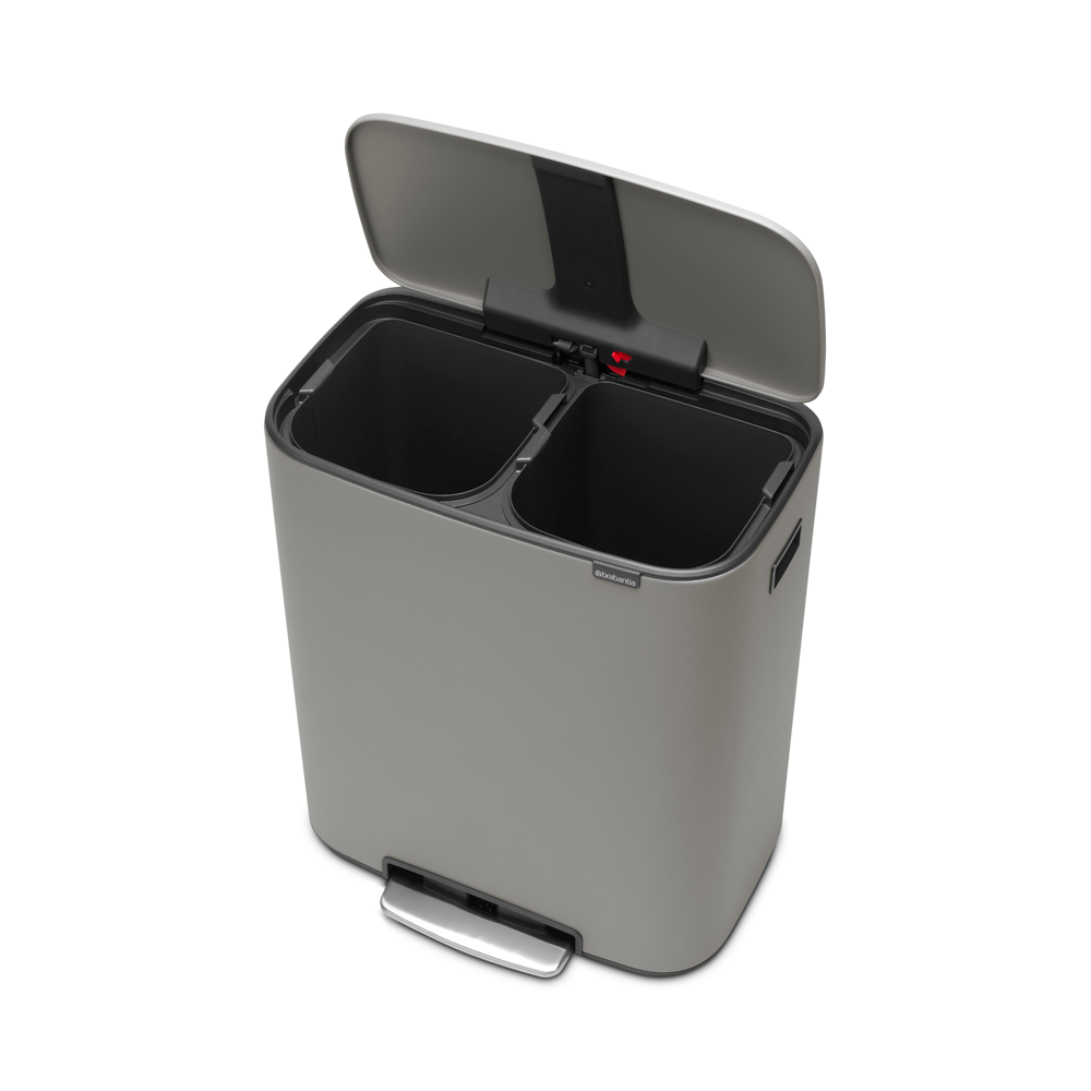 BASURERO BRABANTIA PEDAL BO 2 X 30 LT MINERAL CONCRETE GREY - 2