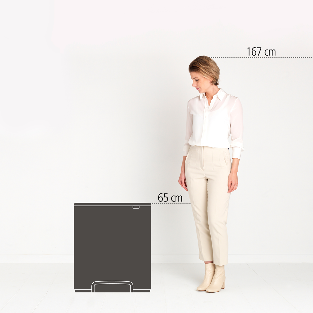 BASURERO BRABANTIA PEDAL BO 2 X 30 LT MINERAL CONCRETE GREY - 6