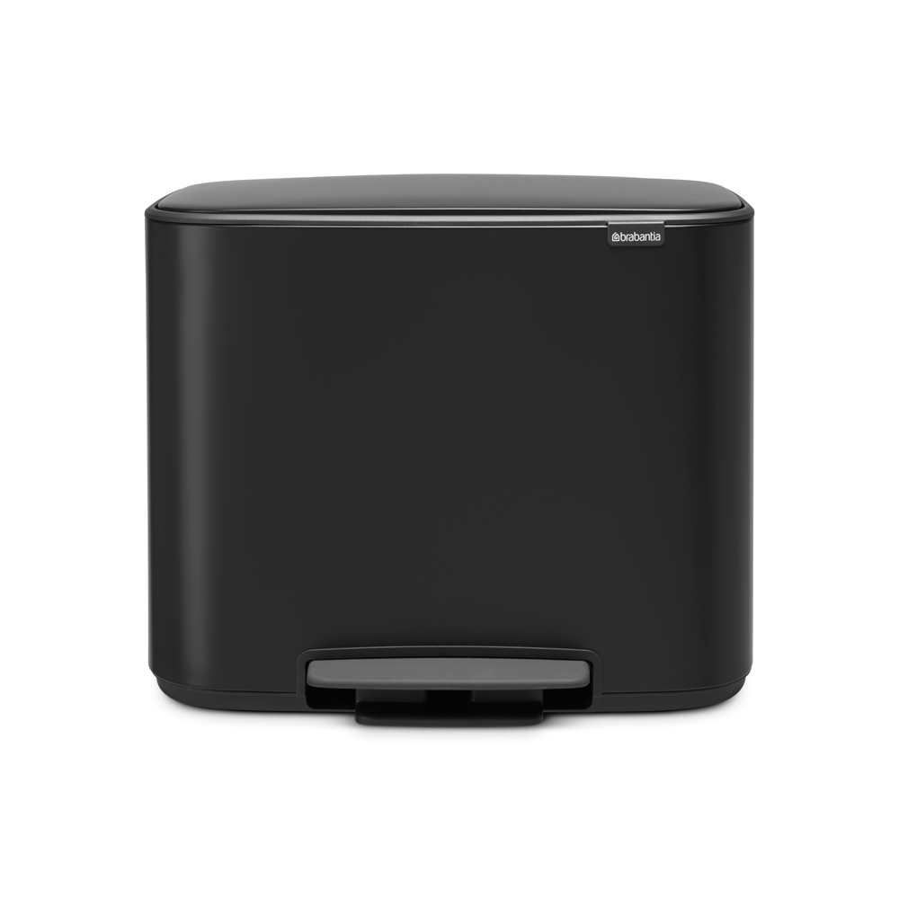 BASURERO BRABANTIA PEDAL BO 11 + 23 LT MATT BLACK - 1