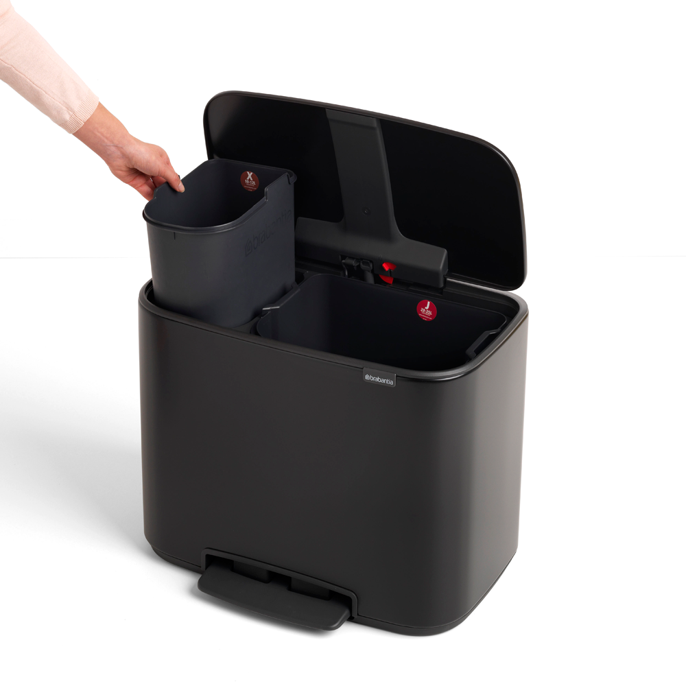 BASURERO BRABANTIA PEDAL BO 11 + 23 LT MATT BLACK - 4