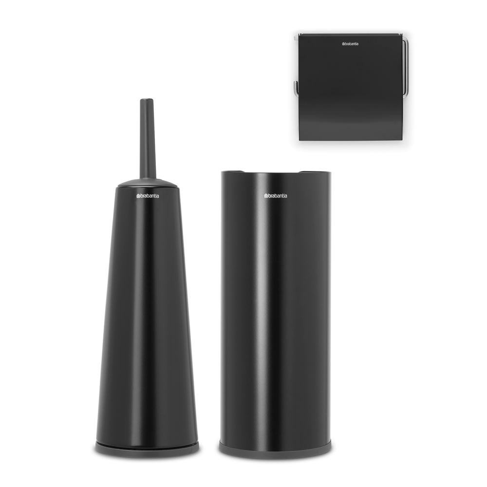 SET BRABANTIA 3 ACCESORIOS BAÑO RENEW MATT BLACK - 1