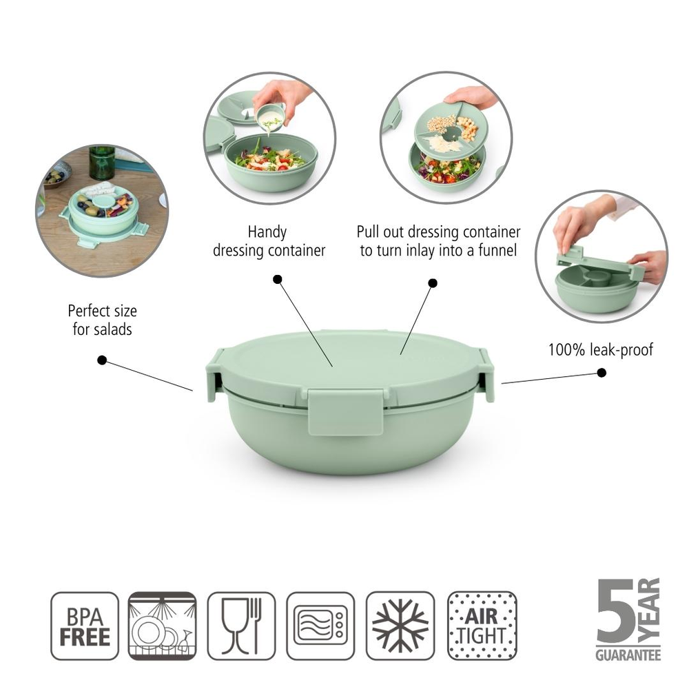 BOWL BRABANTIA ENSALADA MAKE & TAKE 1.3 LT JADE GREEN - 7