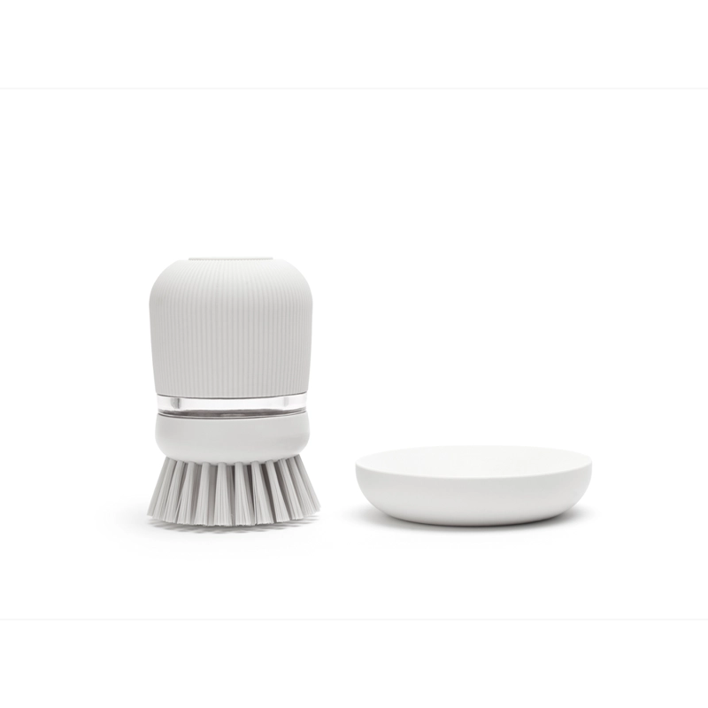 CEPILLO PARA PLATOS CON DISPENSADOR LIGHT GREY - 2