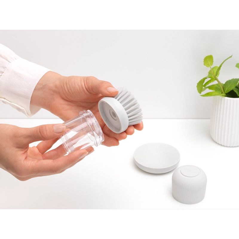 CEPILLO PARA PLATOS CON DISPENSADOR LIGHT GREY - 5