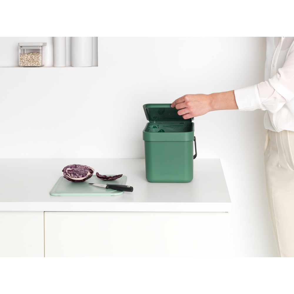 BASURERO BRABANTIA SORT & GO 6 LT FIR GREEN - 5