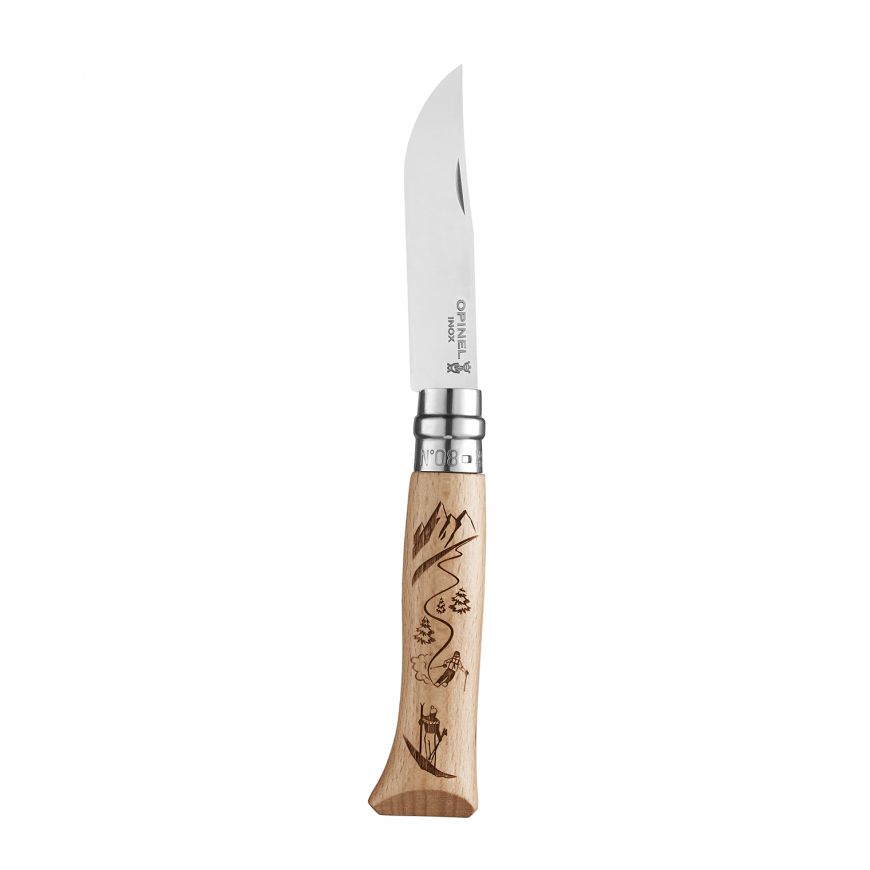 CUCHILLO OPINEL N°8 GRABADO DE SKI - 2