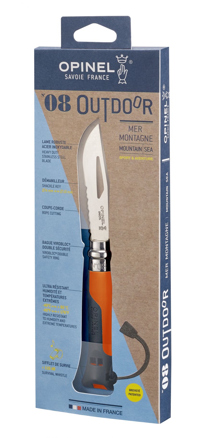 CUCHILLO OPINEL N°8 OUTDOOR NARANJO - 2