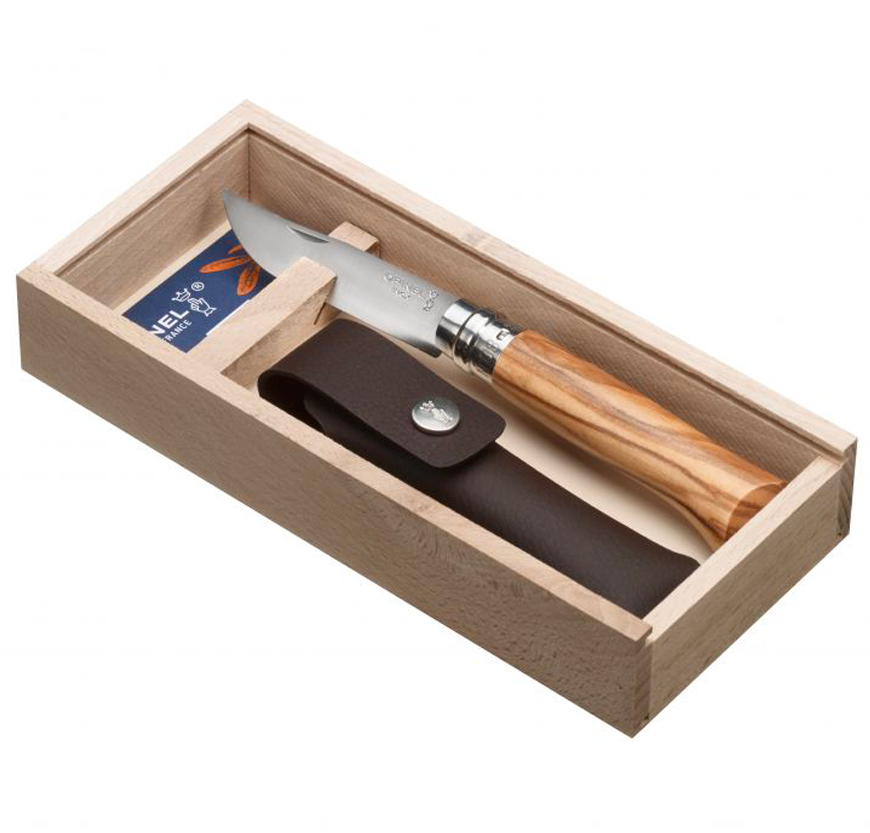 CUCHILLO OPINEL N°8 MANGO DE OLIVO CON FUNDA - 3