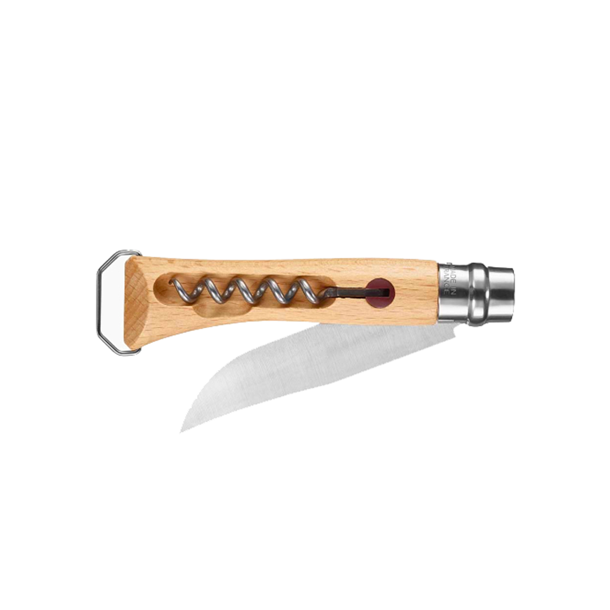 CUCHILLO OPINEL N°10 ABREBOTELLAS CON SACACORCHOS ACERO - 5