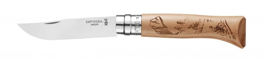 CUCHILLO OPINEL N°8 GRABADO DE BICICLETA - 1