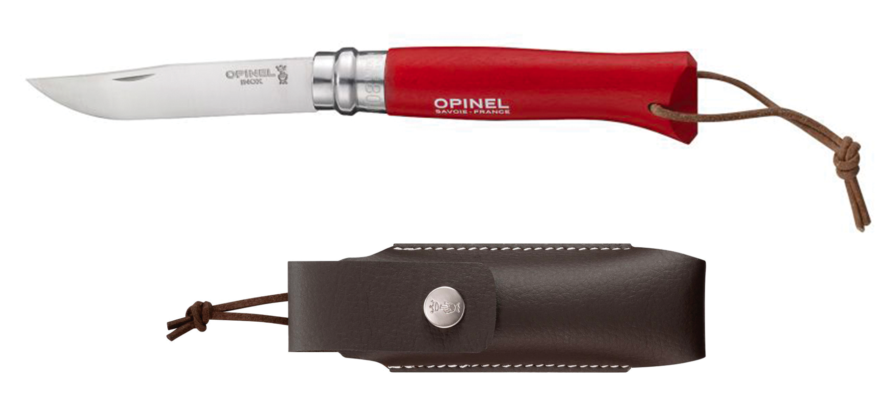 CUCHILLO OPINEL N°8 TREKKING ROJO CON FUNDA - 4
