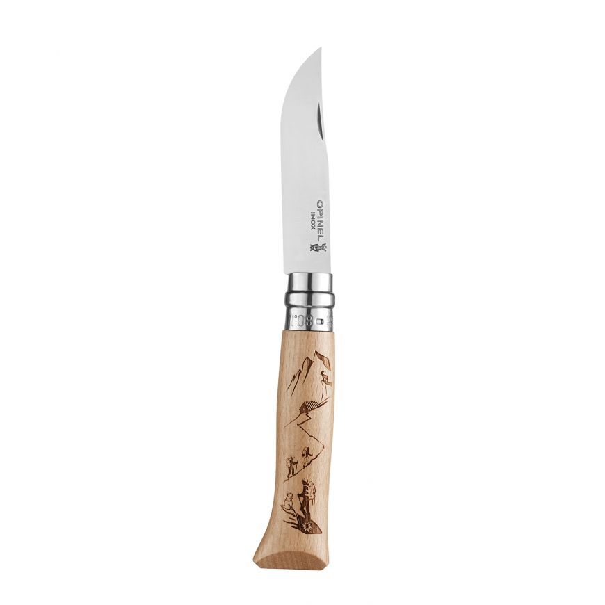 CUCHILLO OPINEL N°8 CON GRABADO DE MONTAÑA - 2