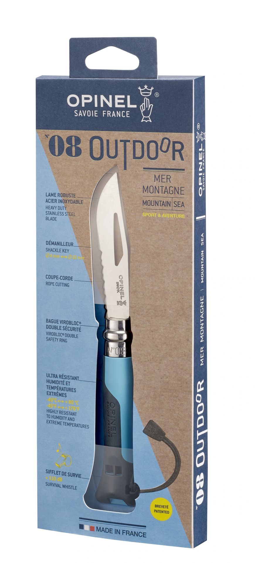 CUCHILLO OPINEL N°8 OUTDOOR AZUL - 2