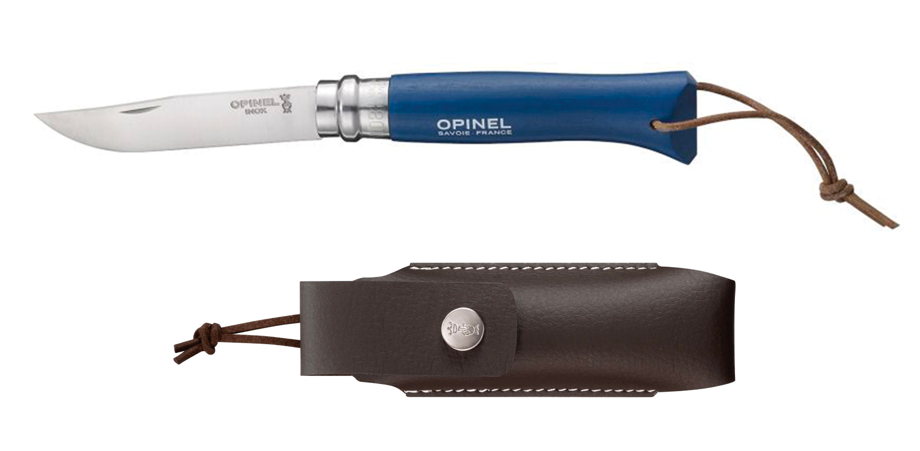CUCHILLO OPINEL N°8 TREKKING AZUL CON FUNDA - 4