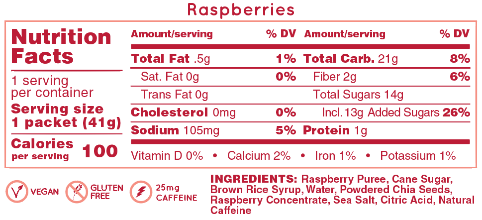 GEL ENERGÉTICO HUMA RASPBERRIES (25MG CAFEINA) - 2