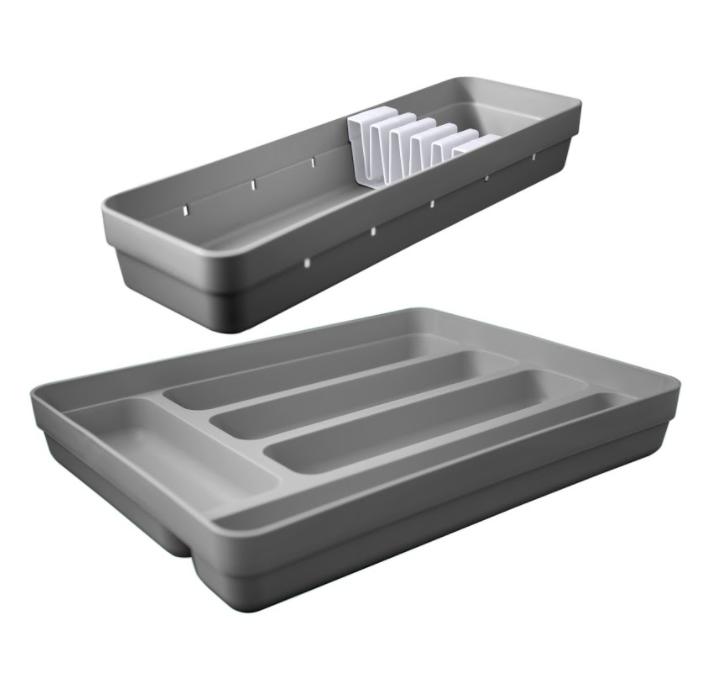 CONJUNTO ORGANIZADOR CUBIERTOS GRIS