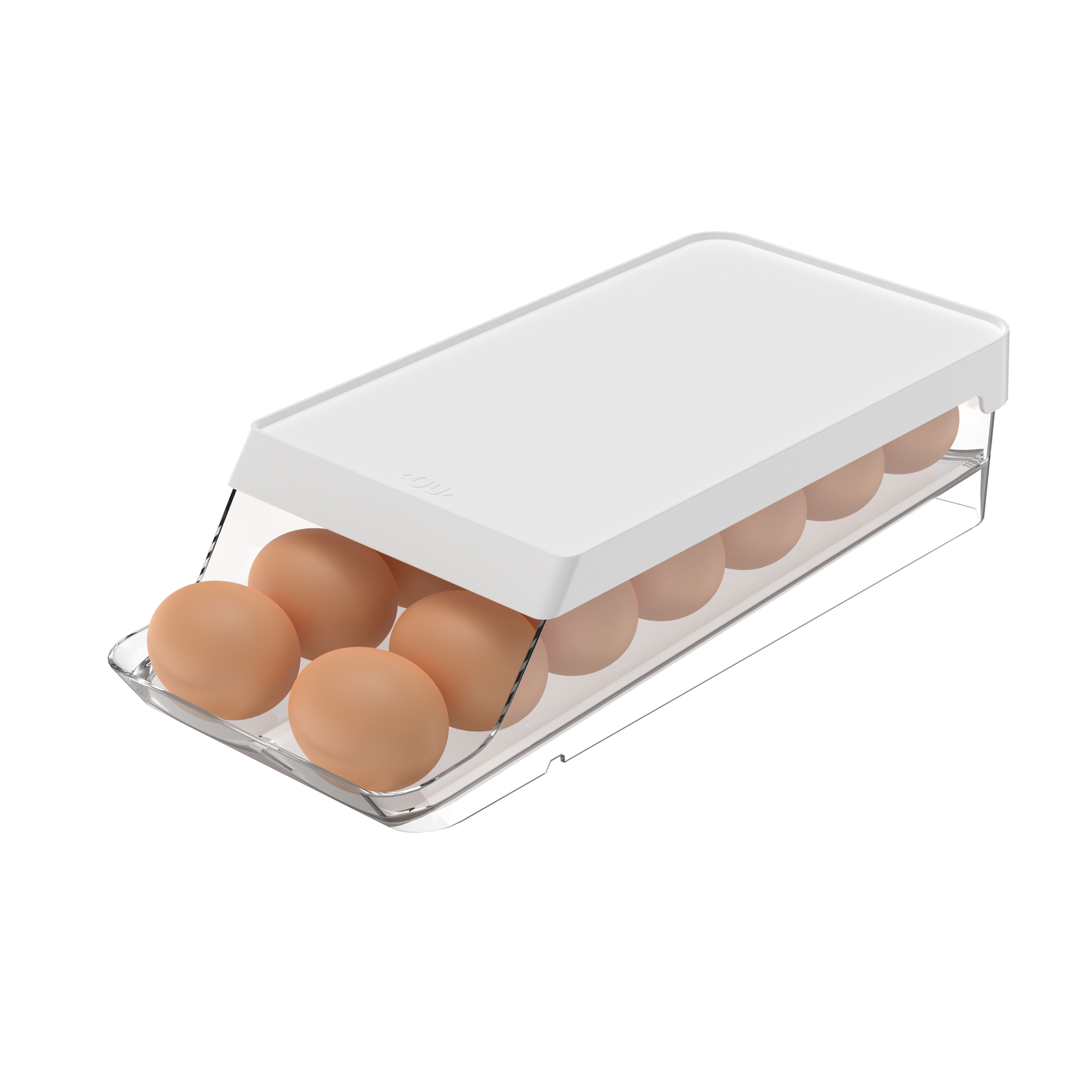 ORGANIZADOR DE HUEVOS ROLL CLEAR FRESH 14 UN BLANCO OU - 3