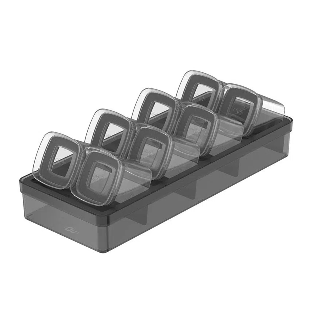 ESPECIEROS HERMÉTICO BLOCK CAJÓN 9 PIEZAS (0,150L) NEGRO - 1