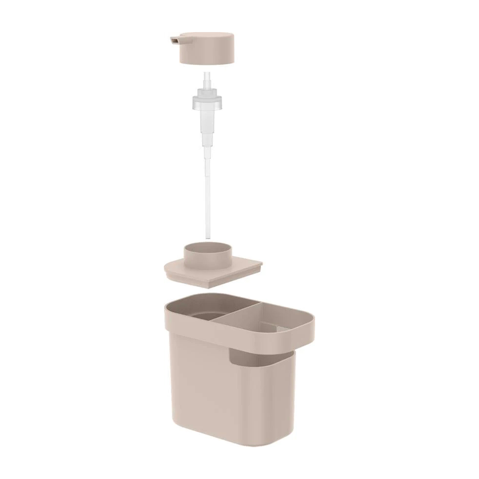 DISPENSADOR DE DETERGENTE Y ORGANIZADOR TRIUM 650 ML BEIGE - 3