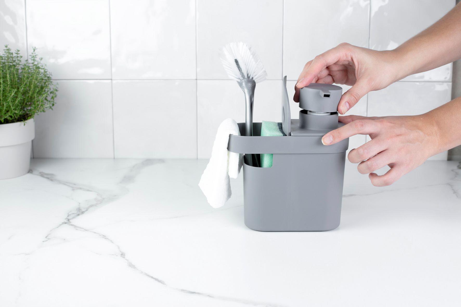 DISPENSADOR DE DETERGENTE Y ORGANIZADOR TRIUM 650 ML BLANCO - 1