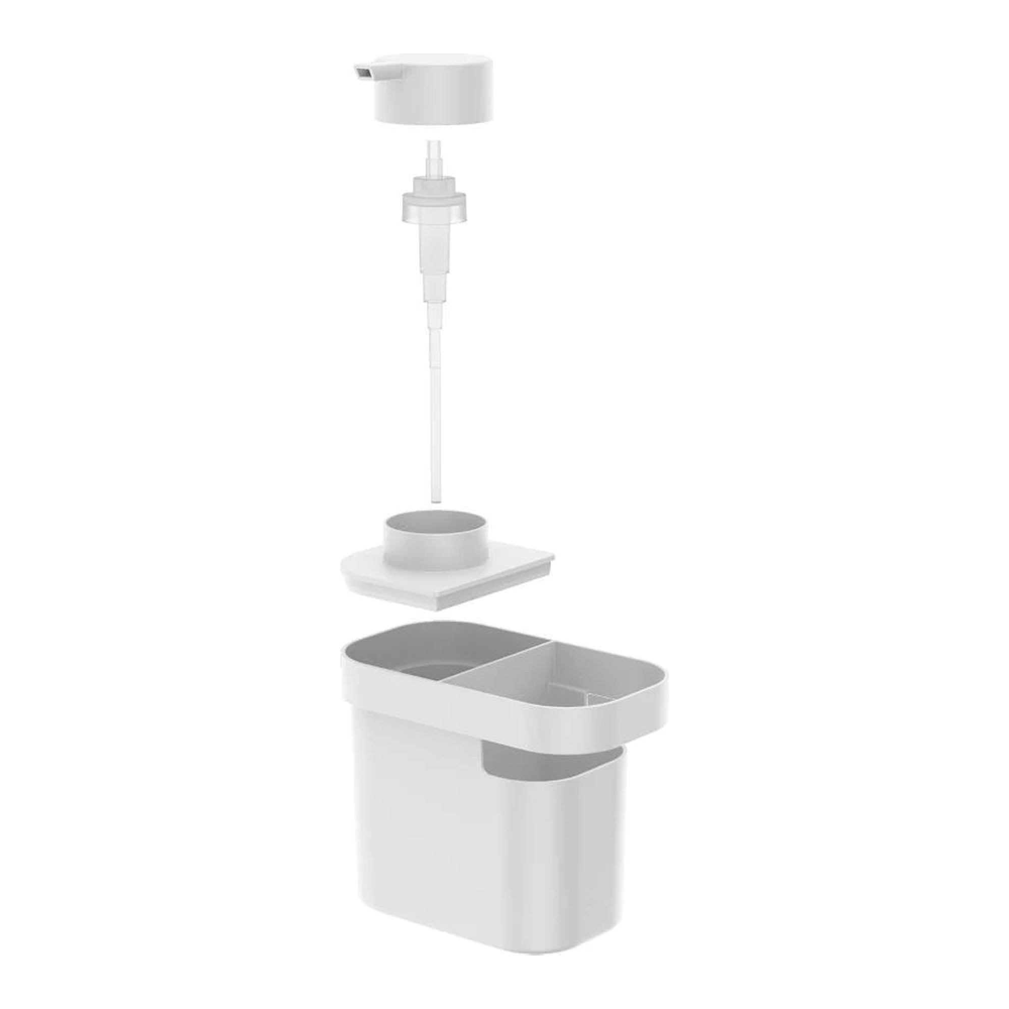 DISPENSADOR DE DETERGENTE Y ORGANIZADOR TRIUM 650 ML BLANCO - 2