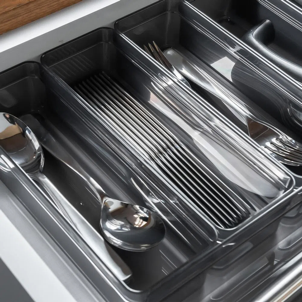 ORGANIZADOR DE CAJÓN CLEAR 22,5 X 7,5 X 5,6 GRIS - 2