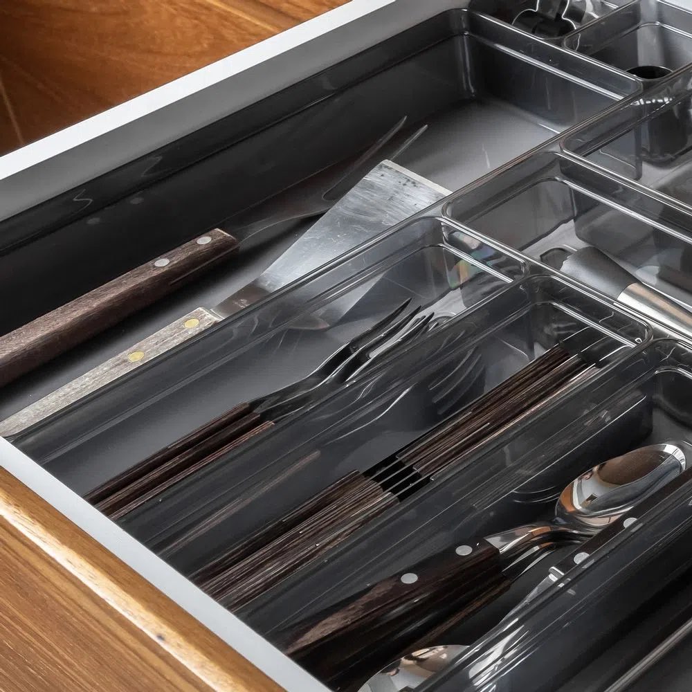 ORGANIZADOR OU 7908466018467 CAJÓN CLEAR 37.5 X 15 X 5.6 GRIS - 2