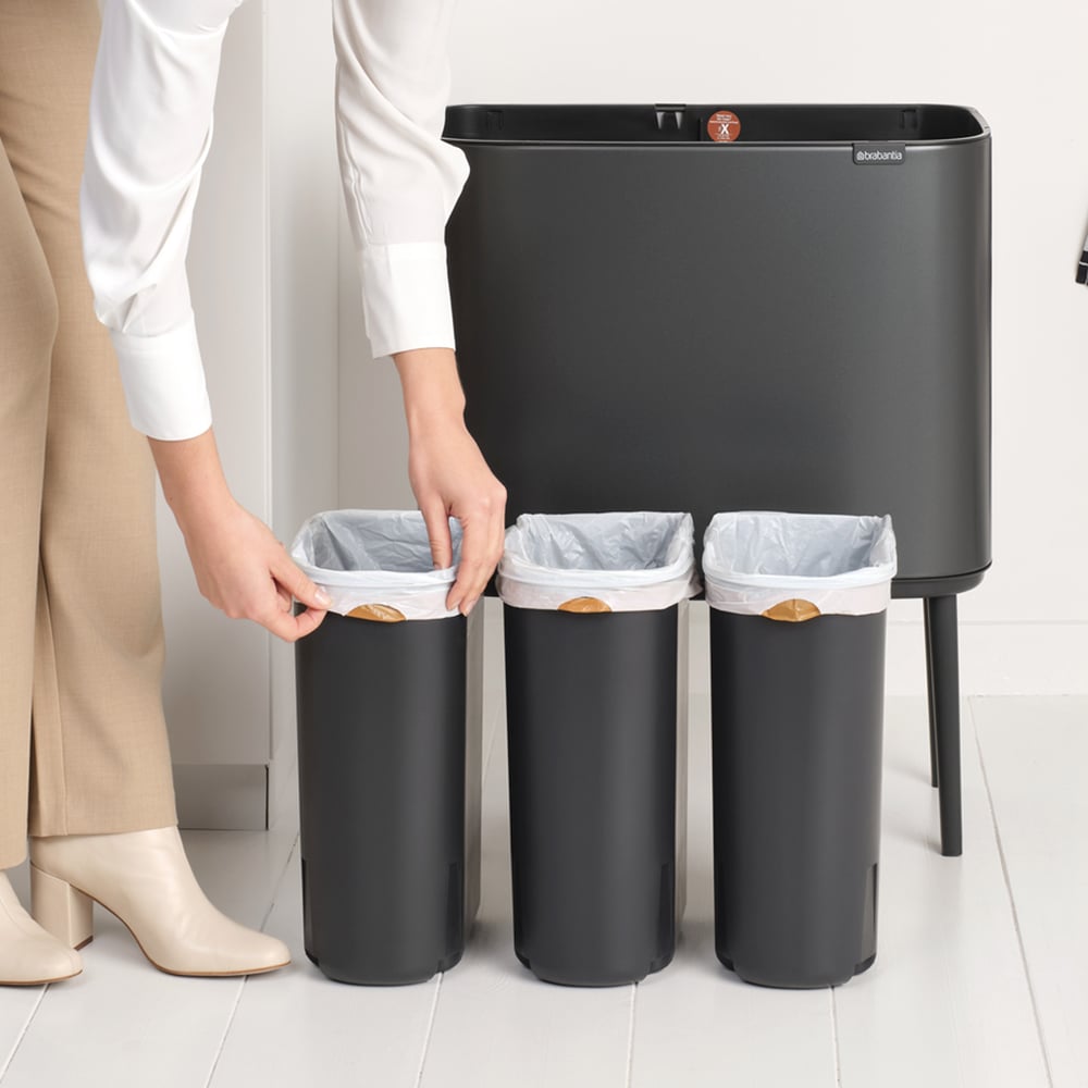 BASURERO BRABANTIA BO TOUCH 3 X 11L CONFIDENT GREY - 6