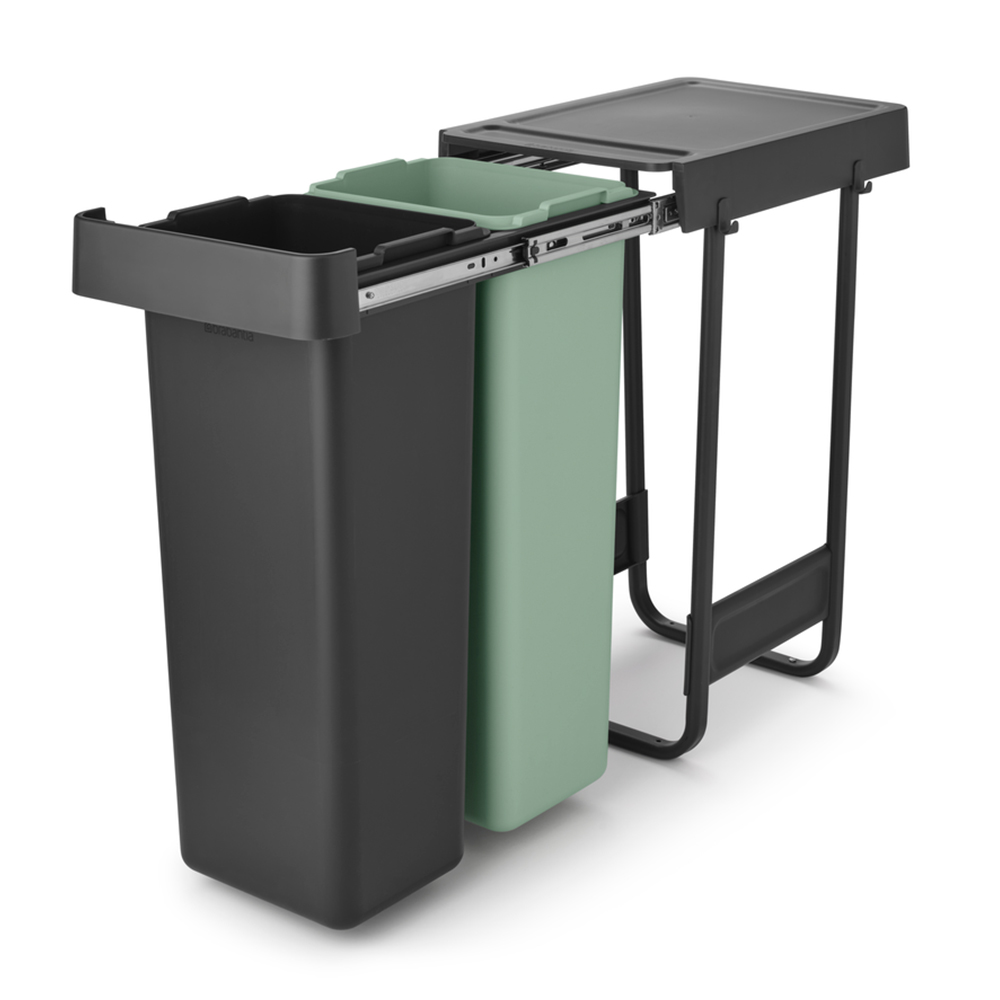 BASURERO BRABANTIA SORT & GO 2 X 30L DARK GREY & JA GREEN - 1