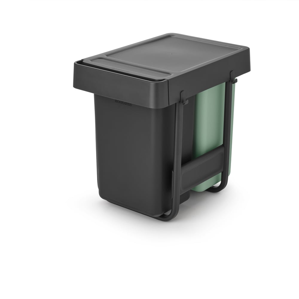 BASURERO BRABANTIA SORT & GO 2 X 15L DARK GREY & JA GREEN - 2