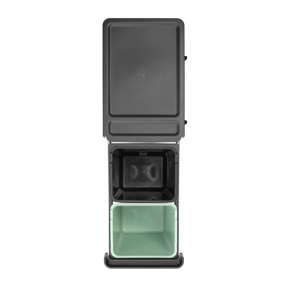 BASURERO BRABANTIA SORT & GO 2 X 15L DARK GREY & JA GREEN - 4