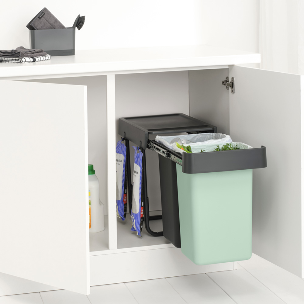BASURERO BRABANTIA SORT & GO 2 X 15L DARK GREY & JA GREEN - 6