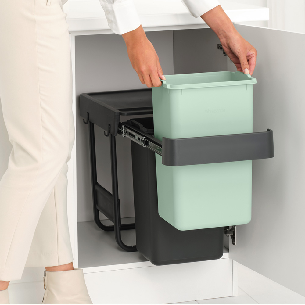 BASURERO BRABANTIA SORT & GO 2 X 15L DARK GREY & JA GREEN - 7