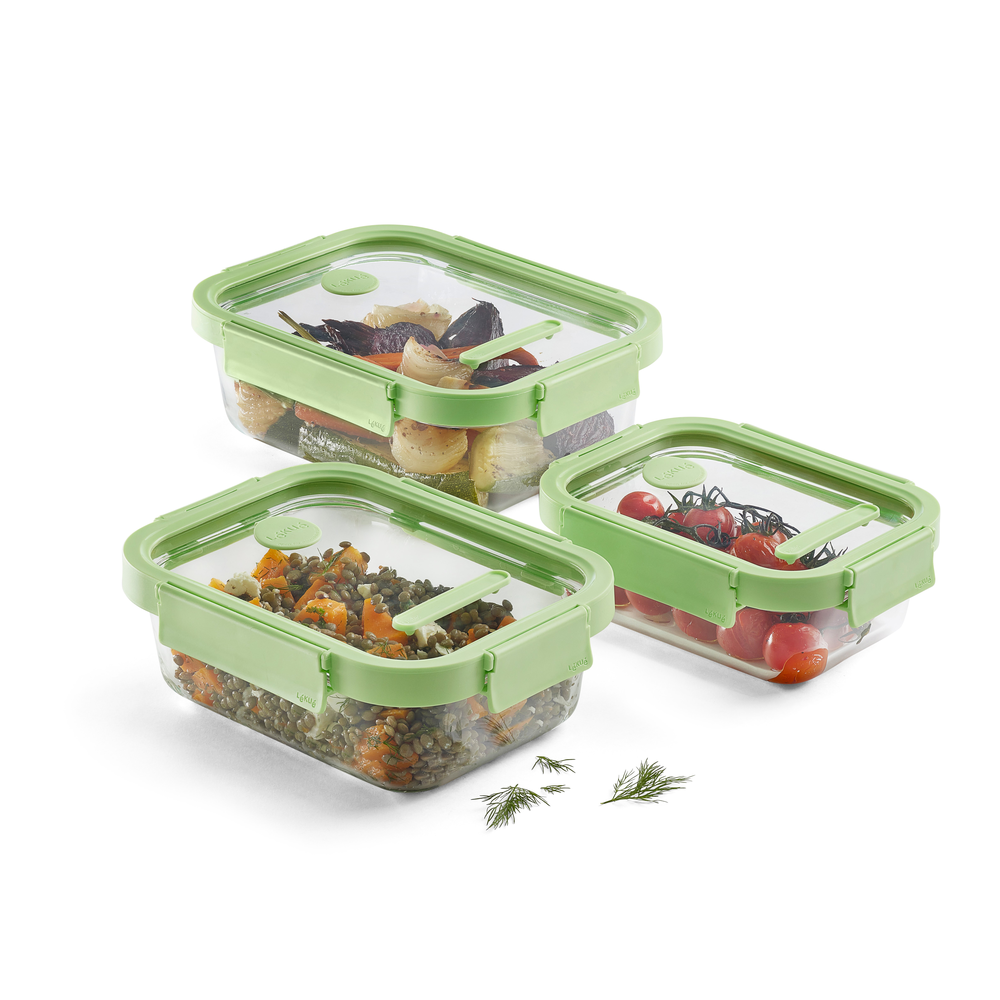 RECIPIENTE HERMÉTICO 100% DE VIDRIO 640 ML RECTANGULAR - 5