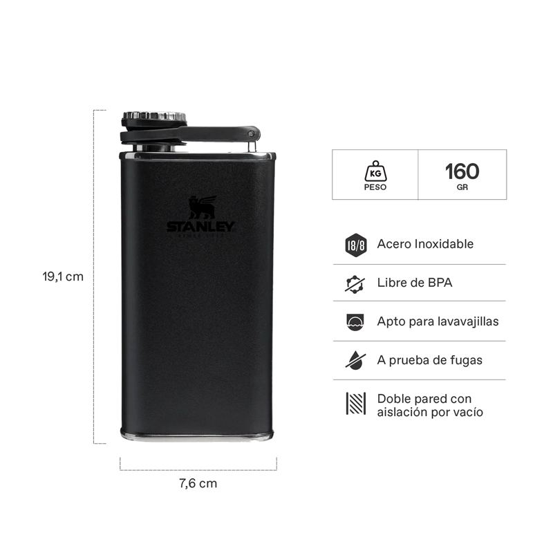 PETACA STANLEY CLASSIC BLACK 2.0 | 236 ML - 2