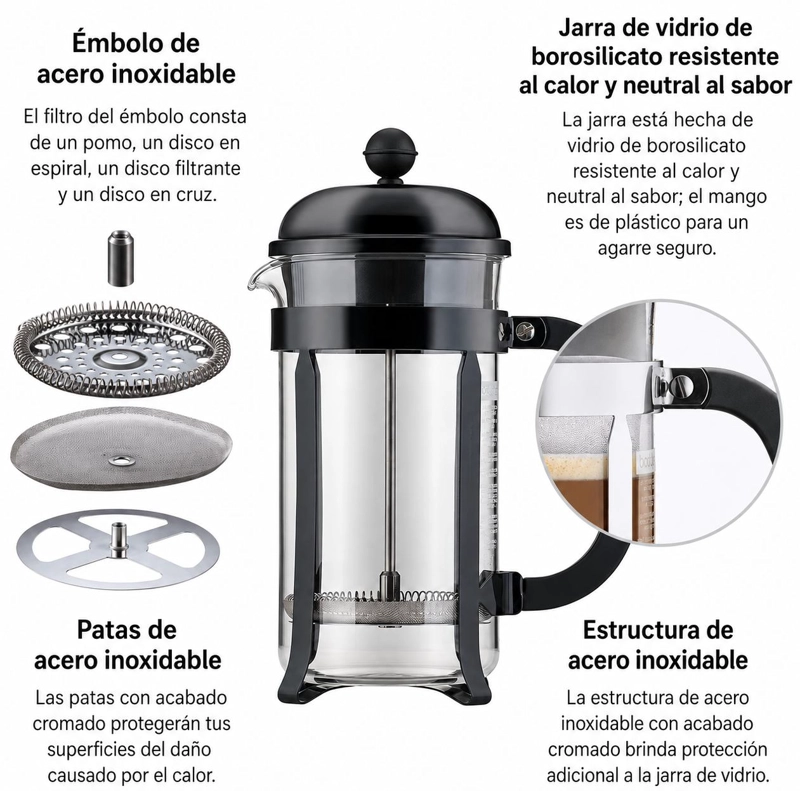 CAFETERA PRENSA FRANCESA BODUM 350 ML NEGRO - 3