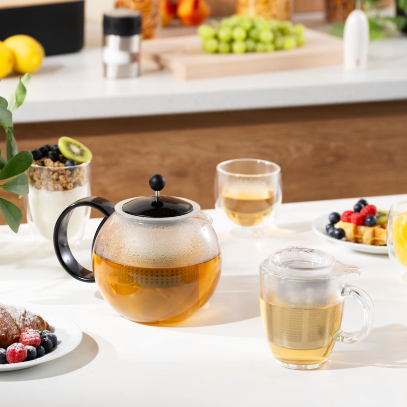 TETERA CON INFUSOR Y PRENSA BODUM 1 LT NEGRO - 2