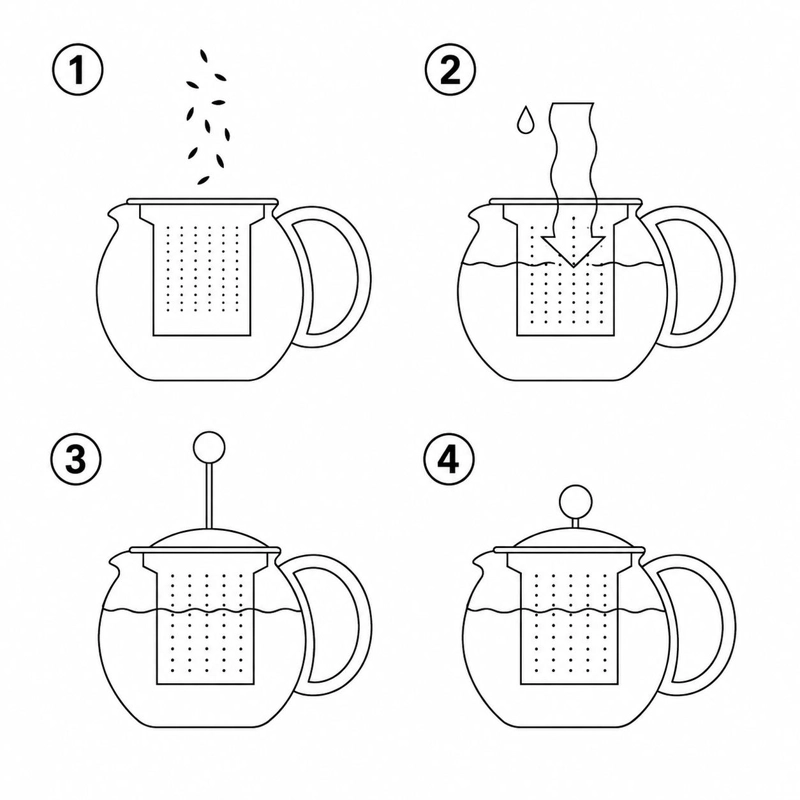 TETERA CON INFUSOR Y PRENSA BODUM 1 LT NEGRO - 4
