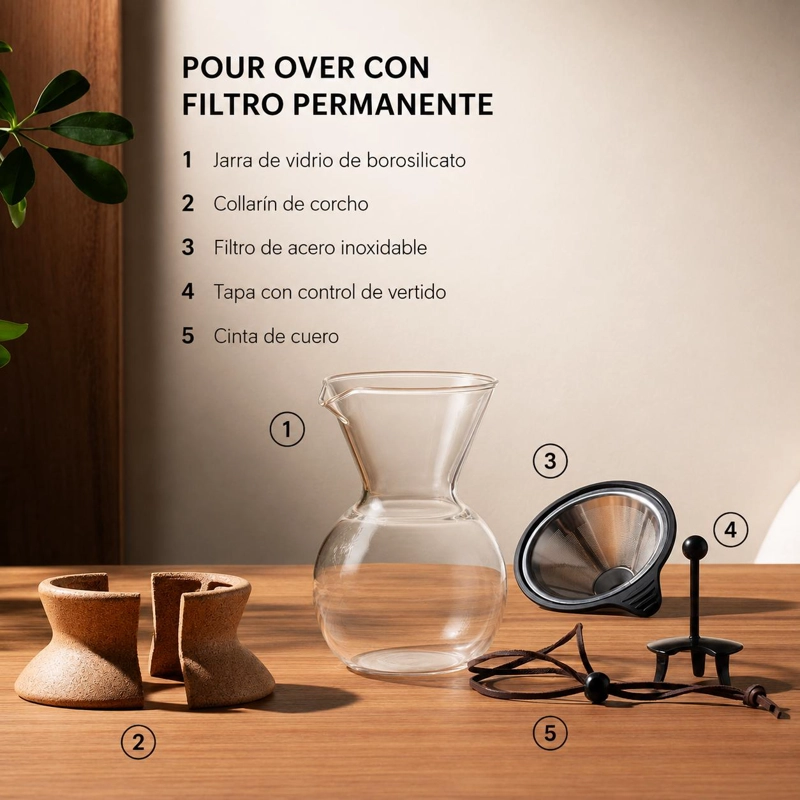 CAFETERA DE GOTEO BODUM FILTRO PERMANENTE 1 LT CORCHO - 8