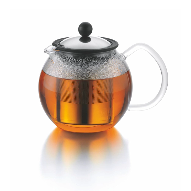 TETERA CON INFUSOR Y PRENSA  BODUM 500 ML CROMADO - 1
