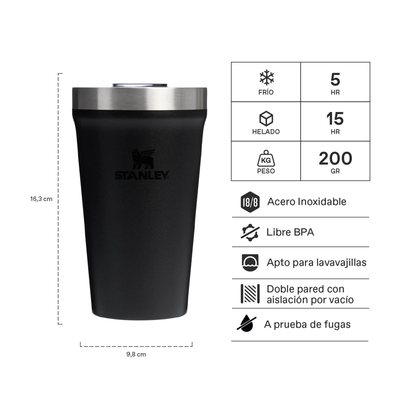 VASO DE CERVEZA STANLEY TUMB NEGRO | 473 ML - 2