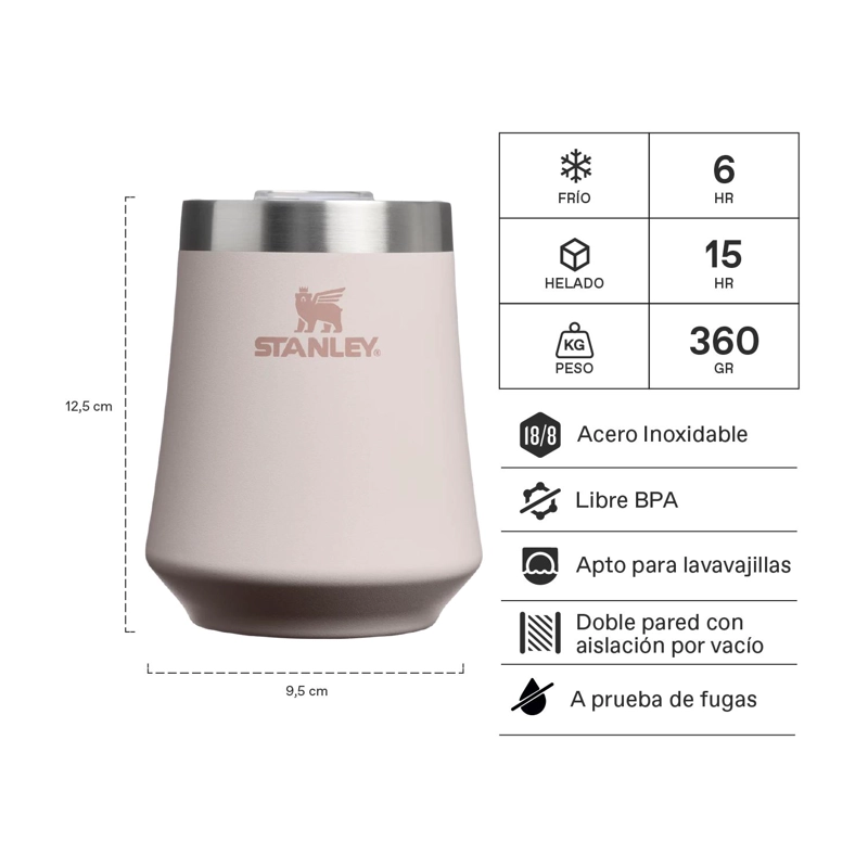 VASO TE RMICO STANLEY RESERVE PARA VINO ROSA PALO | 325 ML - 2