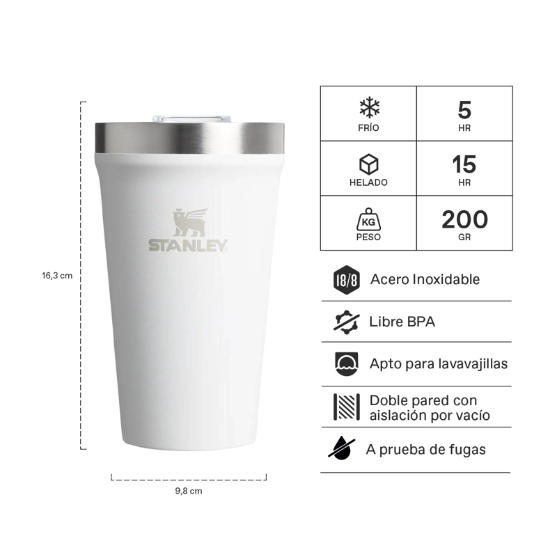VASO DE CERVEZA STANLEY TUMB BLANCO | 473 ML - 2
