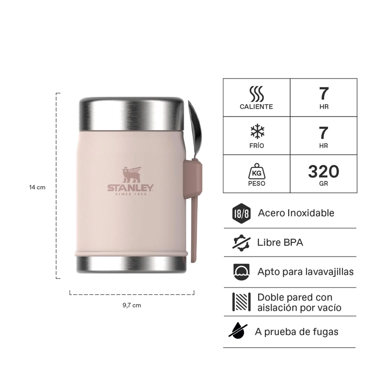 TERMO DE COMIDA STANLEY CLASSIC ROSE QUARTZ | 414 ML - 2