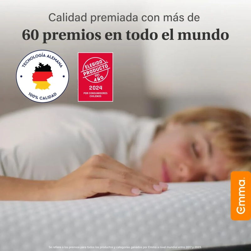 COLCHÓN EMMA HYBRID PREMIUM 2 PLAZAS PLUS 150 X 200 X 25CM EN COLOR BLANCO Y GRIS - 4
