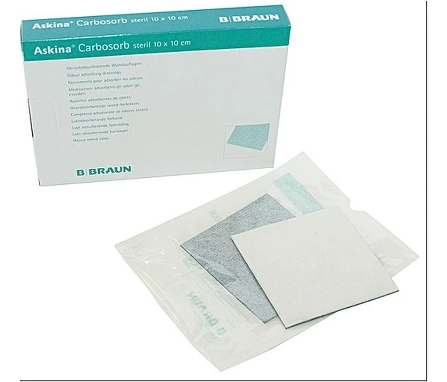 APÓSITO PARCHE ASKINA CARBOSORB ADSORBENTES OLORES 10X10CM - 2