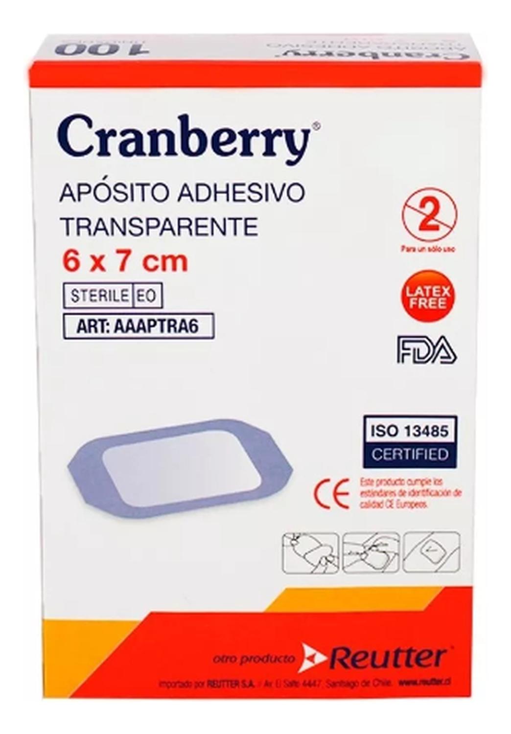PACK 100 APÓSITO CRANBERRY APOSITO ADHESIVO TRANSPARENTE 6X7 CAJA - 2